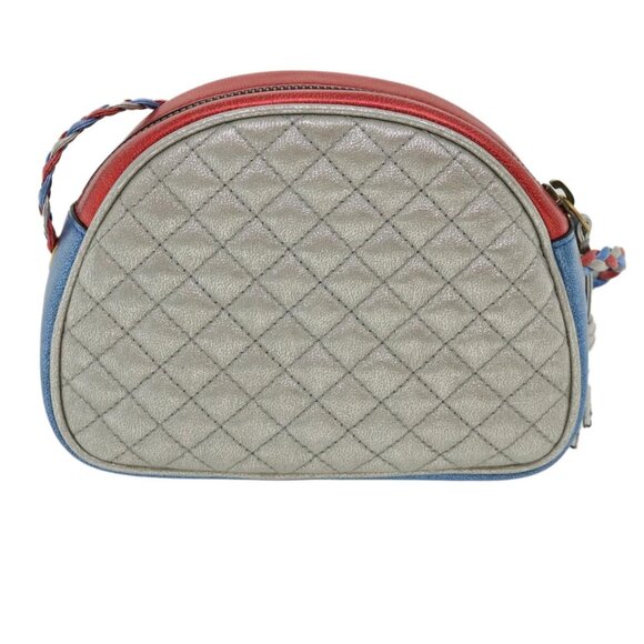 GUCCI Horsebit Pochette Shoulder Bag Lamb Skin Red Blue 534951 Auth 34948 - Picture 2 of 16